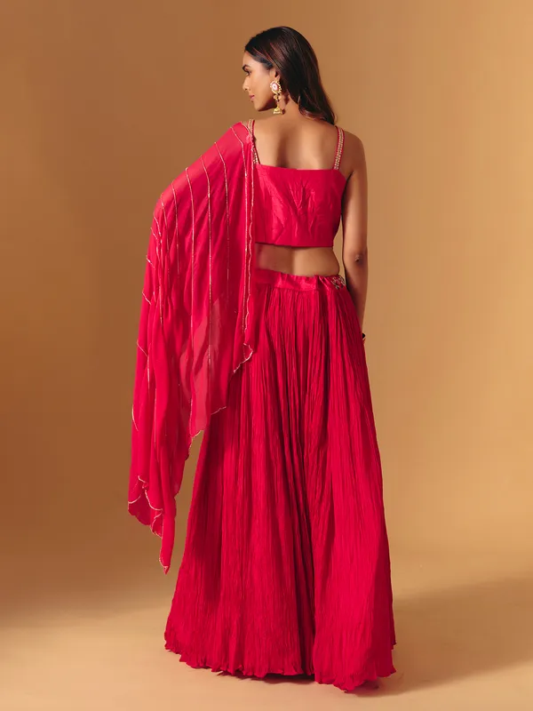 Rani pink georgette designer zardosi lehenga choli