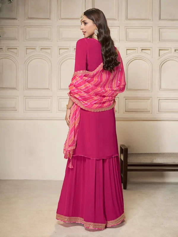 Rani pink georgette pakistani palazzo suit
