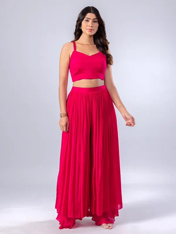 Rani pink jacket style palazzo suit