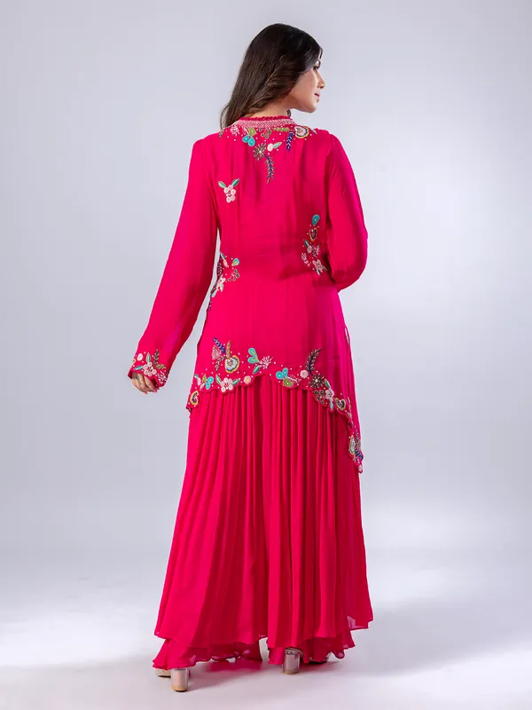 Rani pink jacket style palazzo suit
