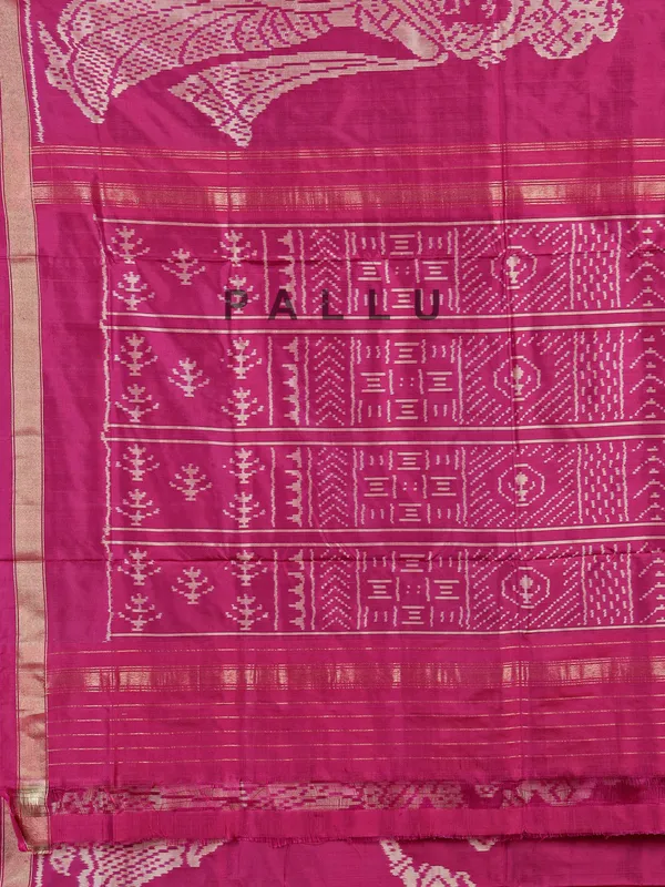 Rani pink patola silk saree for wedding wear