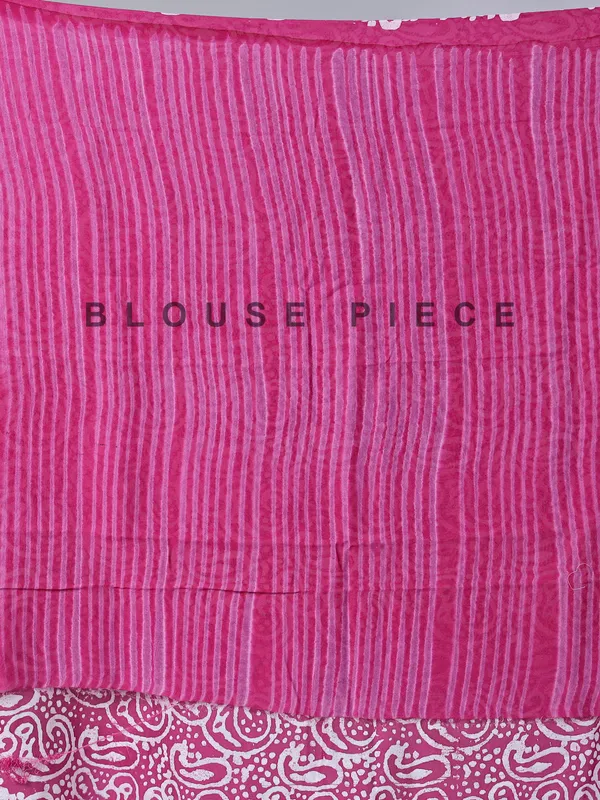 Rani pink printed tusser silk saree for festive