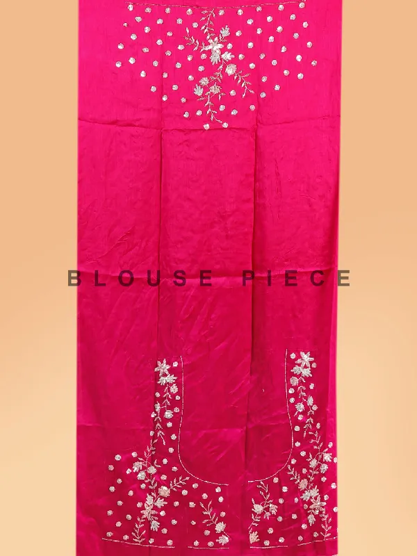 Rani pink raw silk wedding style lehenga choli