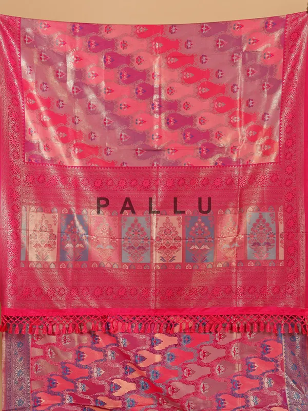 Rani pink silk saree for festive