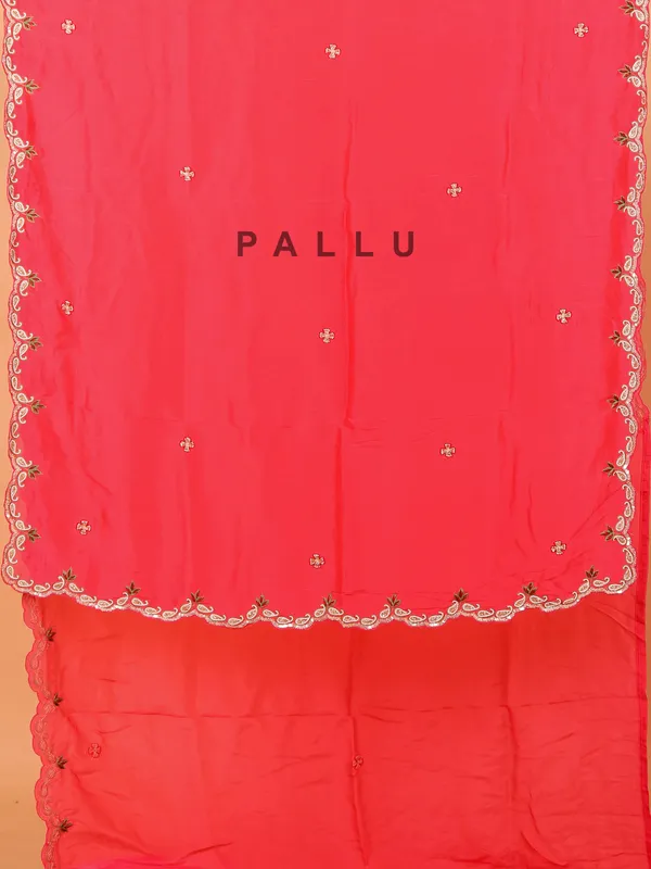 Rani pink wedding wear tissue silk saree