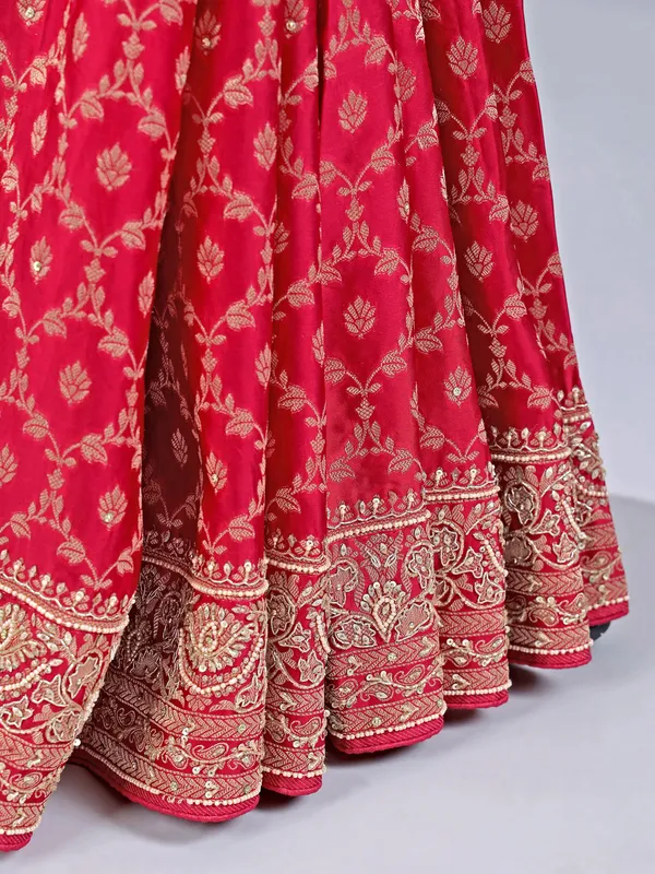 Rani shimmer silk saree with heavy embellishments