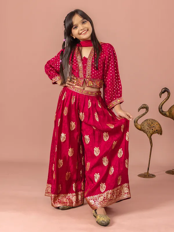Rani silk aabla work palazzo suit