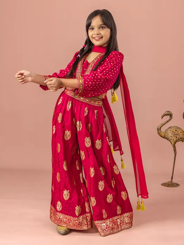 Rani silk aabla work palazzo suit