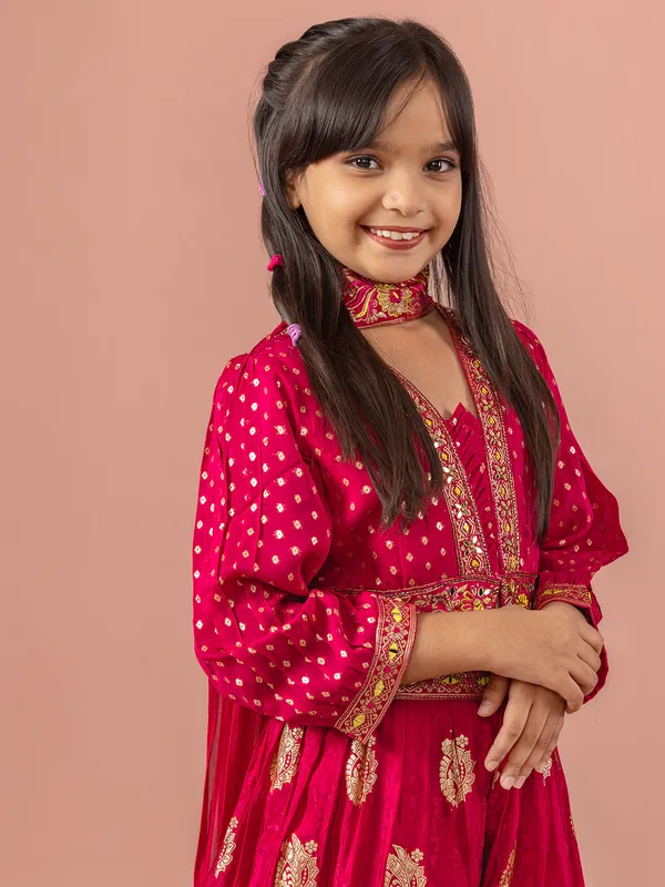 Rani silk aabla work palazzo suit