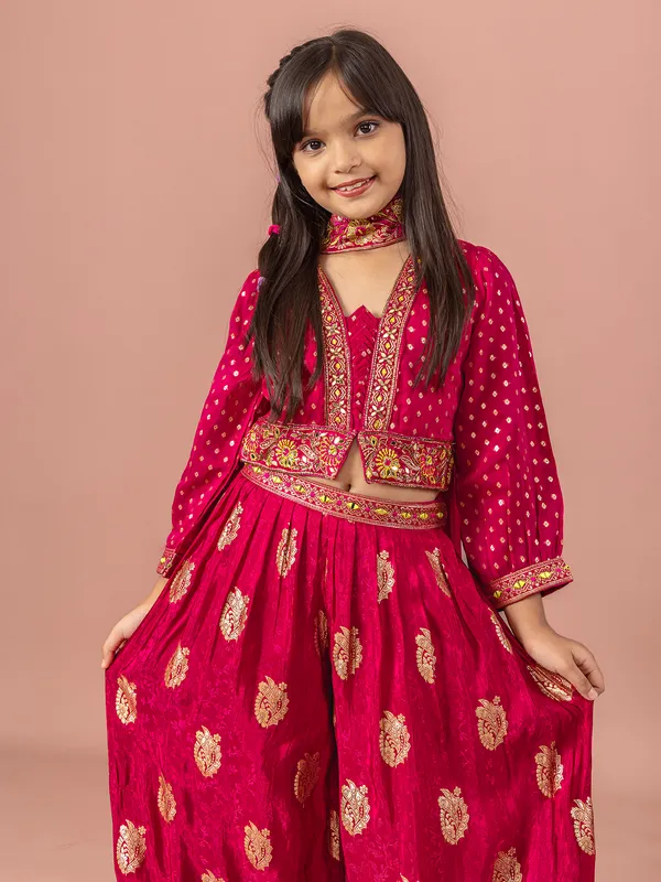 Rani silk aabla work palazzo suit