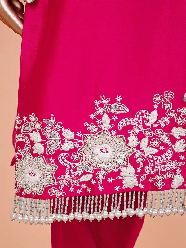Rani silk embroidery salwar suit