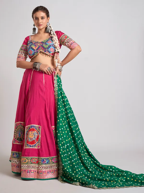 Rani silk navratri wear chaniya choli ensemble