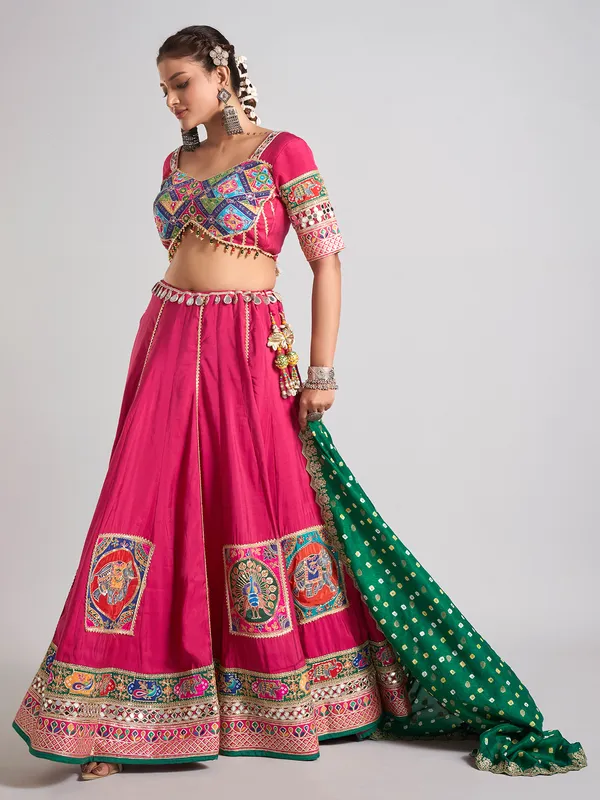 Rani silk navratri wear chaniya choli ensemble