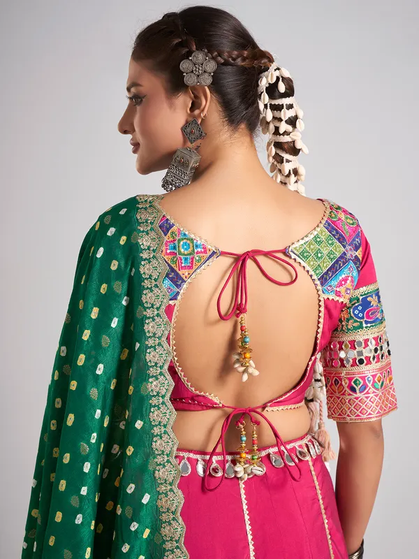 Rani silk navratri wear chaniya choli ensemble