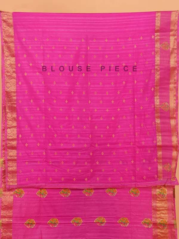 Rani silk zari weaving saree for women