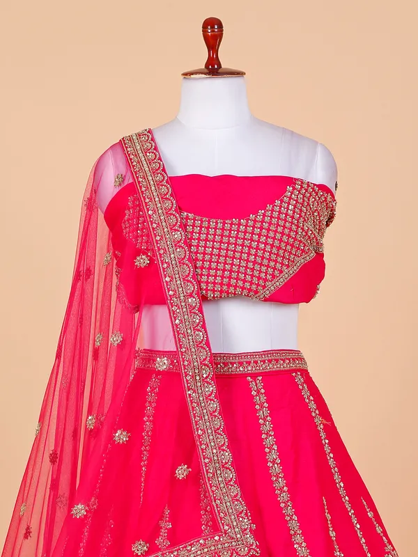 Rani unstitched bridal lehenga choli