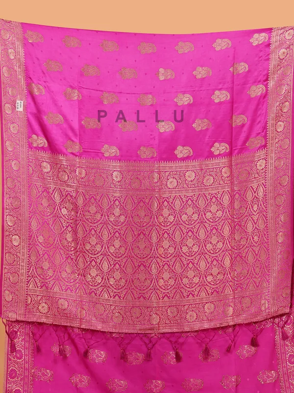 Rani zari weaving silk saree for women