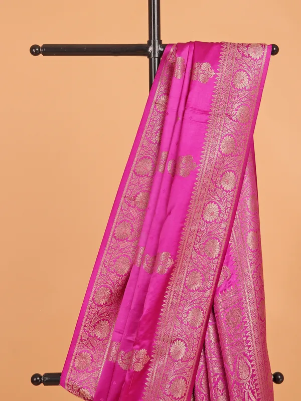 Rani zari weaving silk saree for women