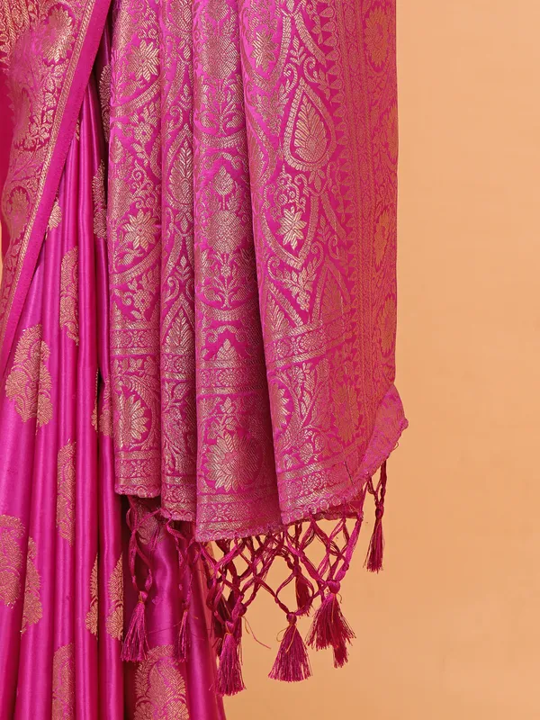 Rani zari weaving silk saree for women