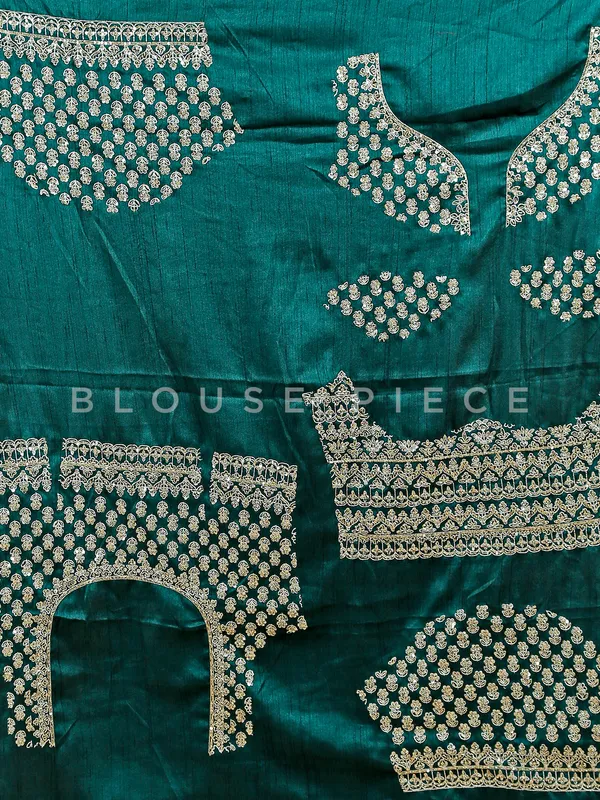 Raw silk bottle green unstitched lehenga choli