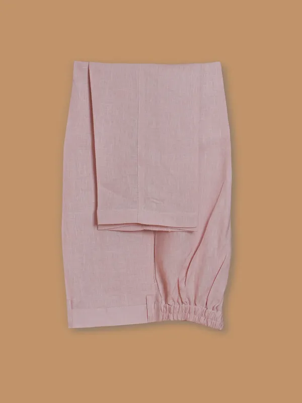 Raw silk pink waistcoat set for man