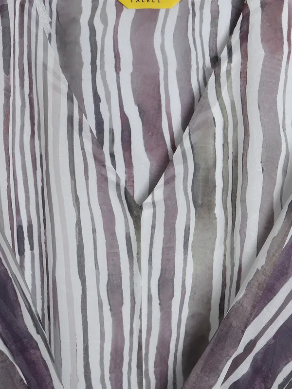 Rayon cotton stripe purple top