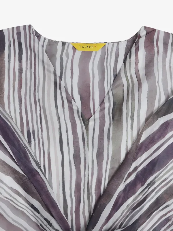 Rayon cotton stripe purple top