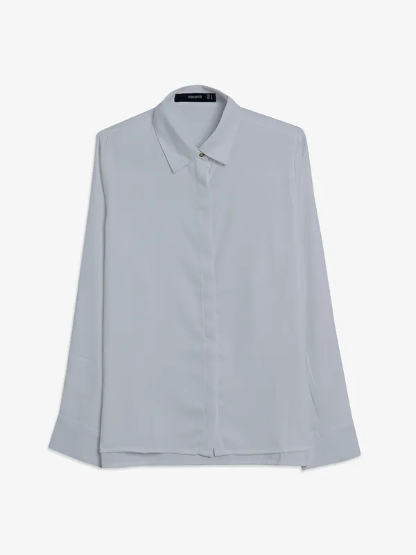 Rayon cotton white shirt in plain