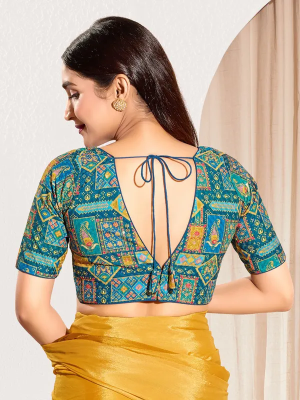 Ready made blue viscose rayon blouse