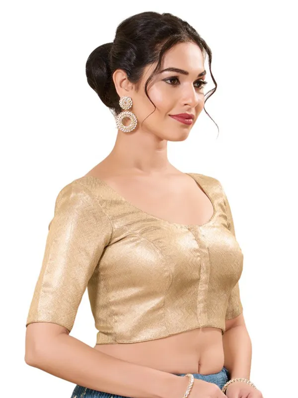 Ready made silk blouse in golden