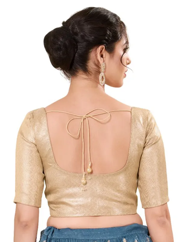 Ready made silk blouse in golden