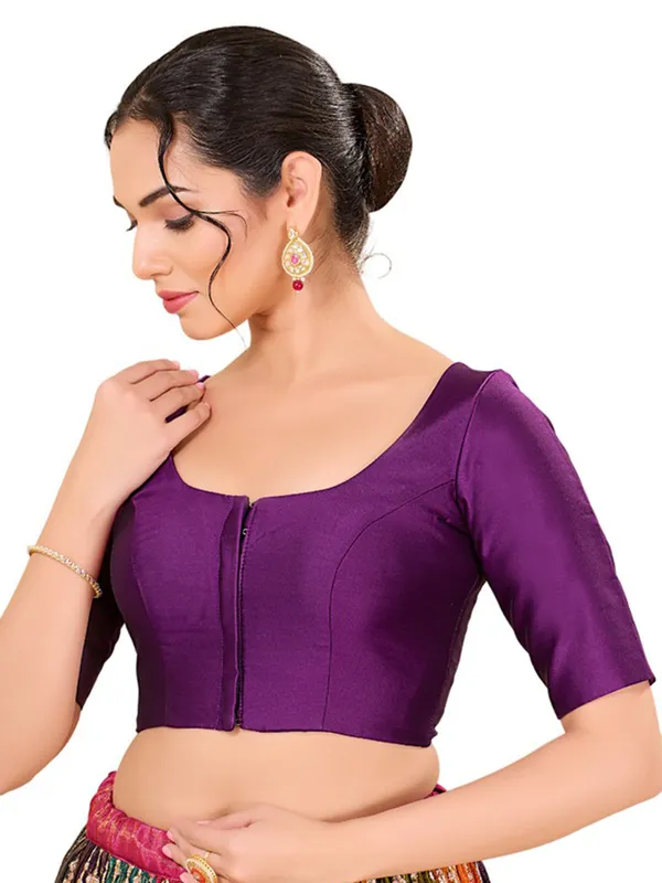 Readymade purple cotton silk blouse