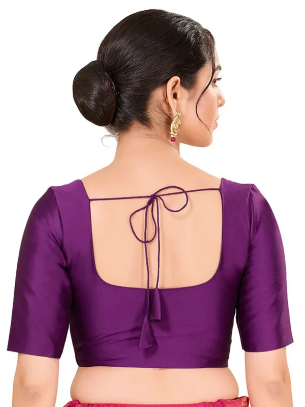 Readymade purple cotton silk blouse