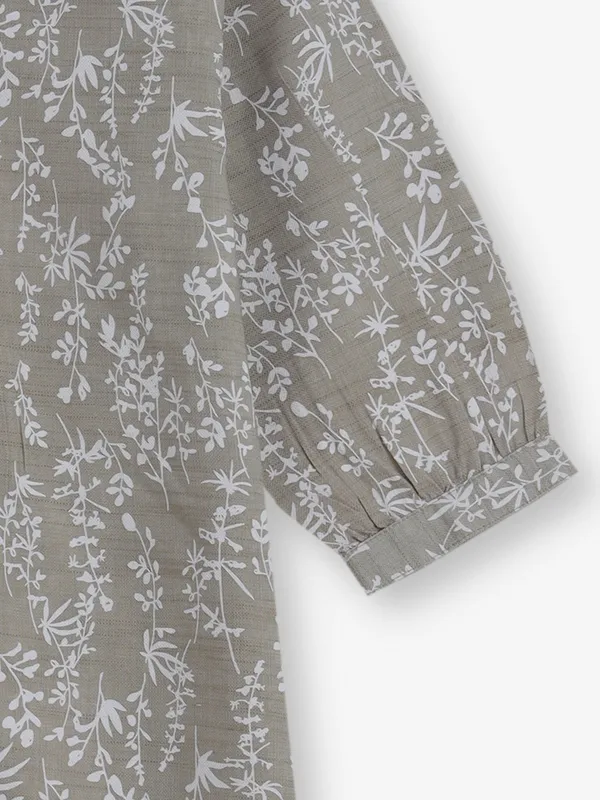 RECAP beige printed cotton top for women