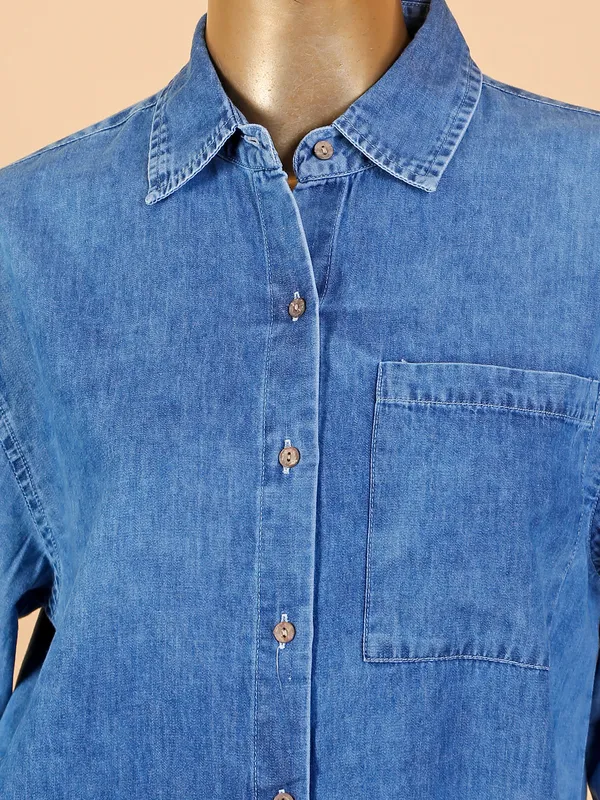 Recap blue denim co ord set