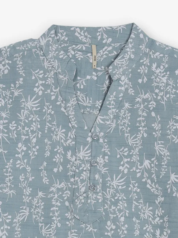 RECAP light blue printed cotton top