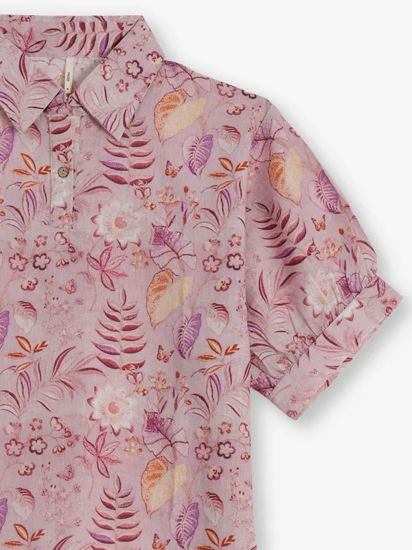 RECAP onion pink printed cotton top