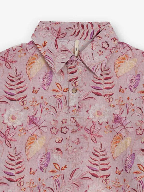 RECAP onion pink printed cotton top