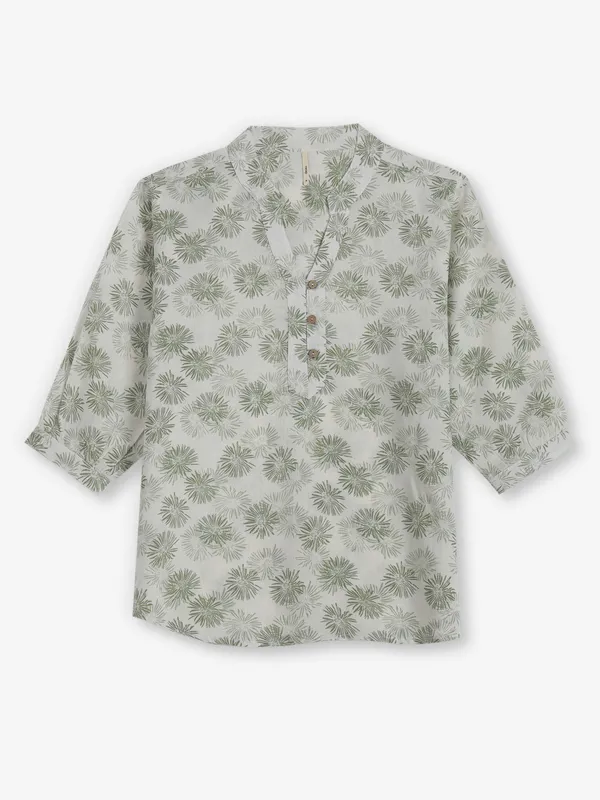 RECAP pista green printed cotton top