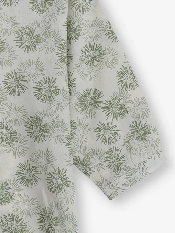 RECAP pista green printed cotton top