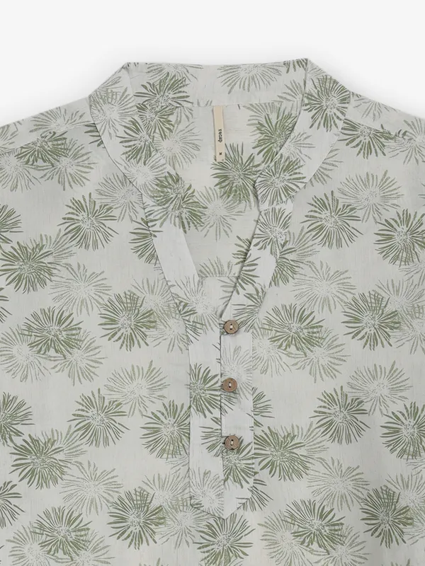RECAP pista green printed cotton top