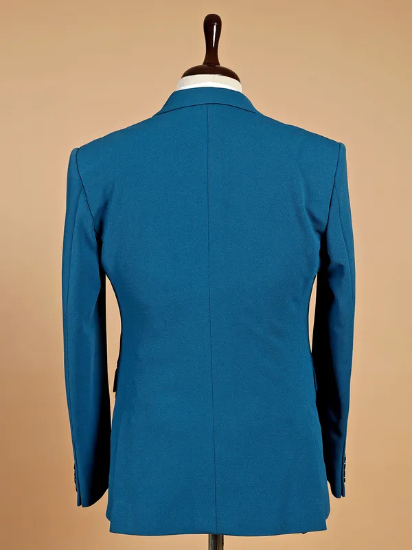 Reception solid dark blue coat suit in terry rayon