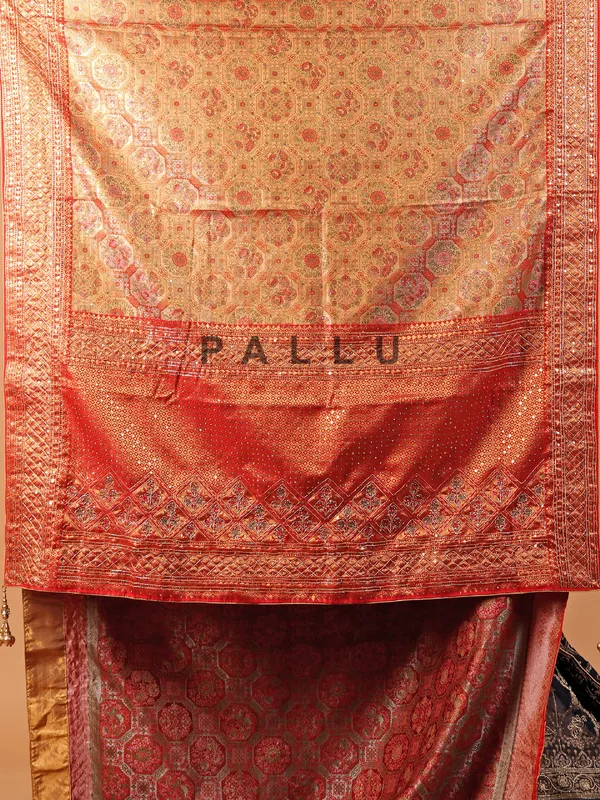 Red art kanjivaram silk saree for wedding