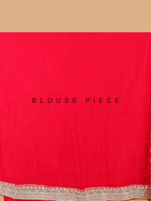 Red cotton silk bandhani print saree