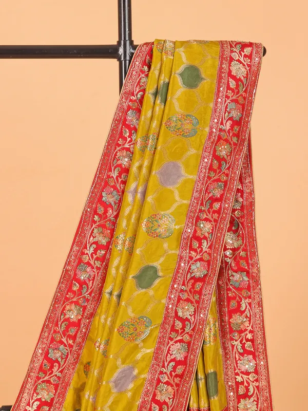 Red dola silk printed saree for women