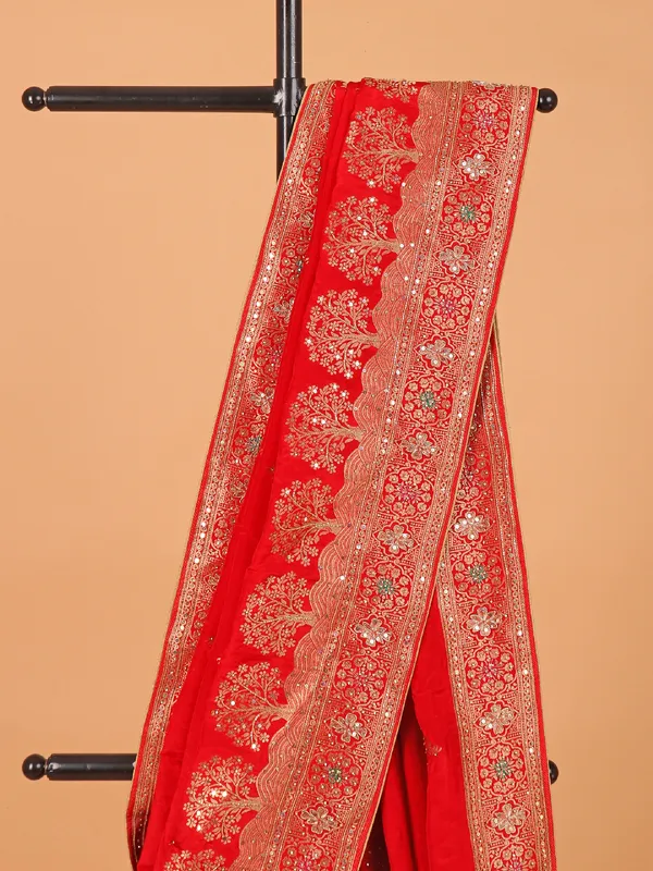 Red dola silk saree for wedding wear