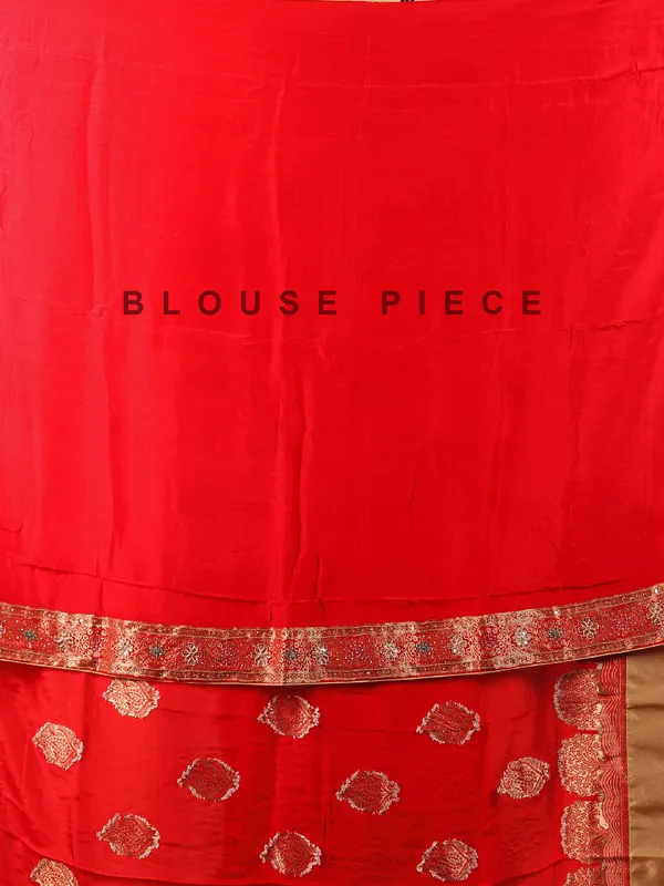 Red dola silk saree for wedding wear