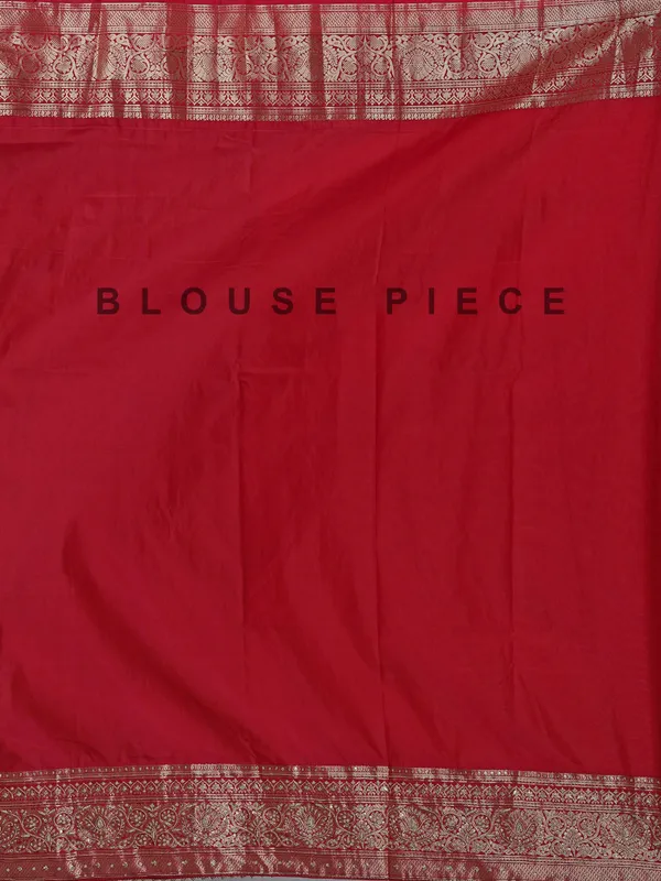 Red kanjivaram silk saree with zardosi work