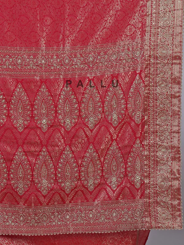 Red kanjivaram silk saree with zardosi work