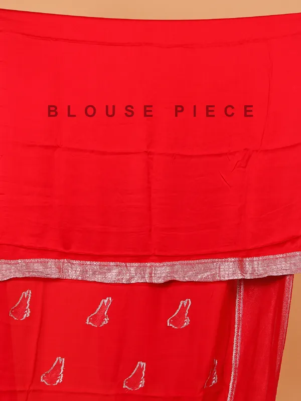 Red modal silk saree for wedding wear